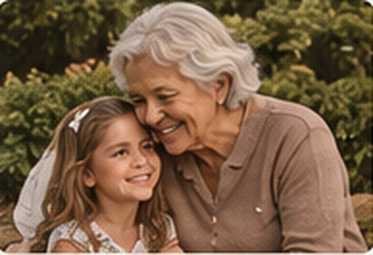 Elena sharing a happy moment with her grandchild